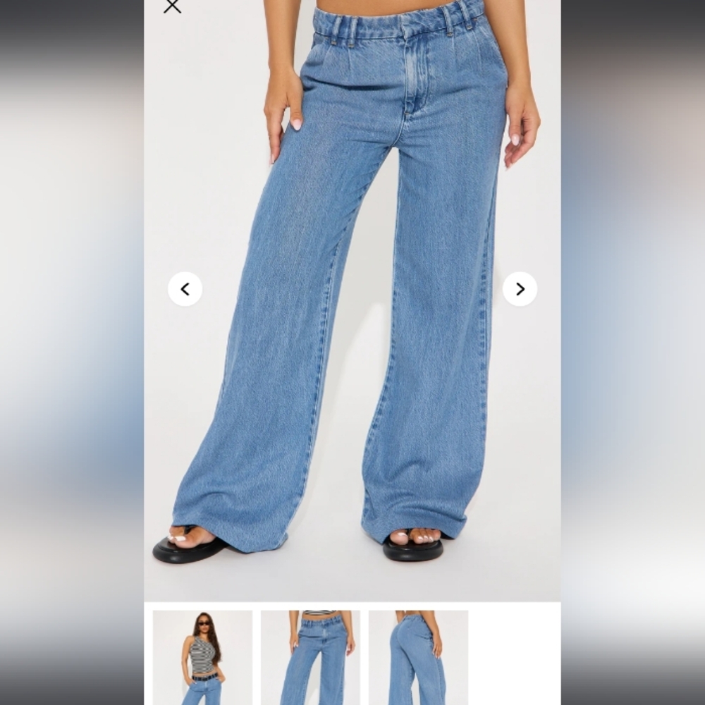 Women's Blue Wide-Leg Jeans